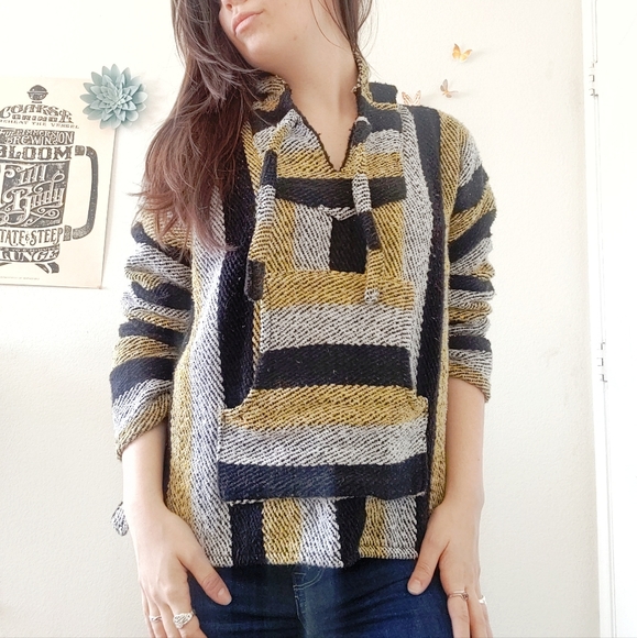 Woven Striped Drug Rug Skater Hoodie - Picture 2 of 5